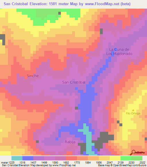 San Cristobal,Ecuador Elevation Map