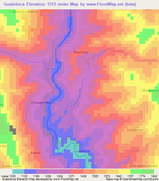 Guabiduca,Ecuador Elevation Map