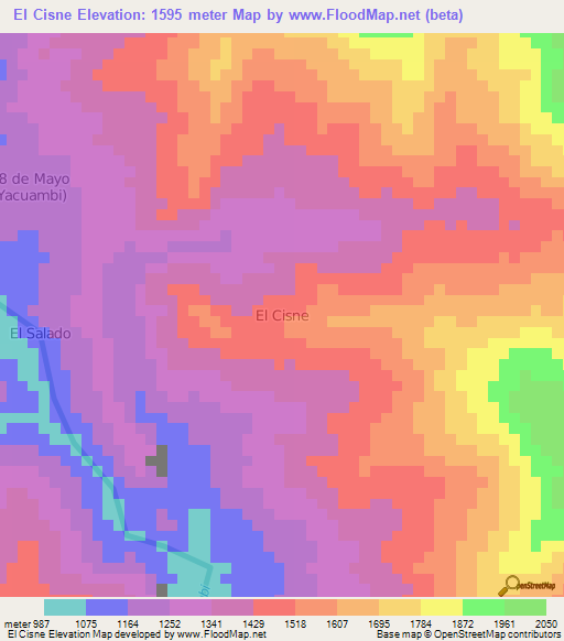 El Cisne,Ecuador Elevation Map