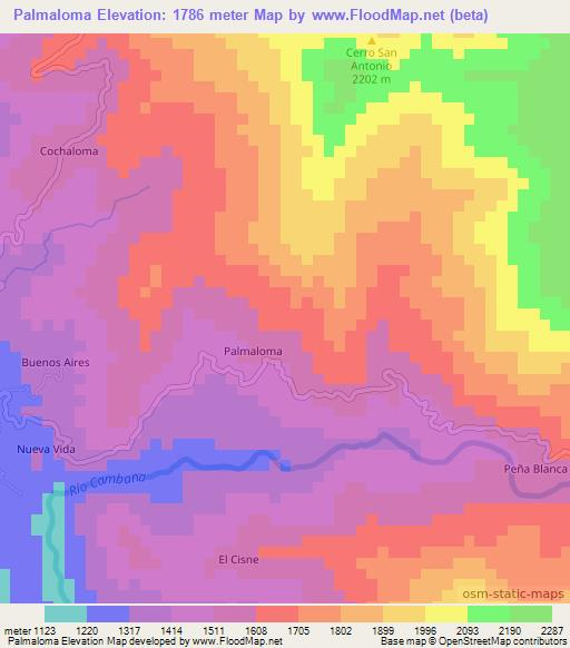 Palmaloma,Ecuador Elevation Map