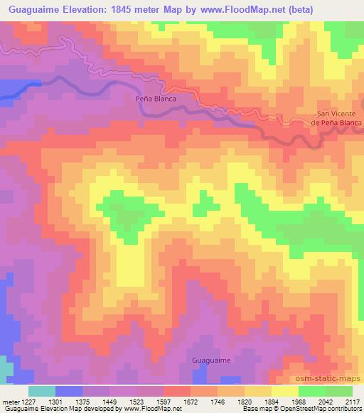 Guaguaime,Ecuador Elevation Map