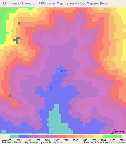 El Plateado,Ecuador Elevation Map