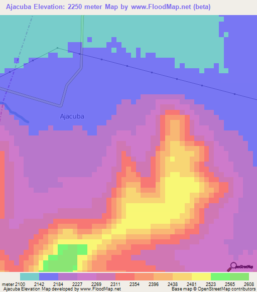 Ajacuba,Mexico Elevation Map