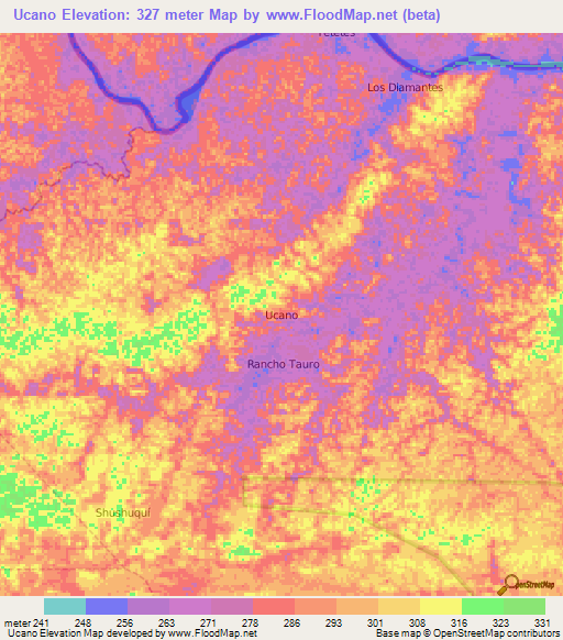 Ucano,Ecuador Elevation Map