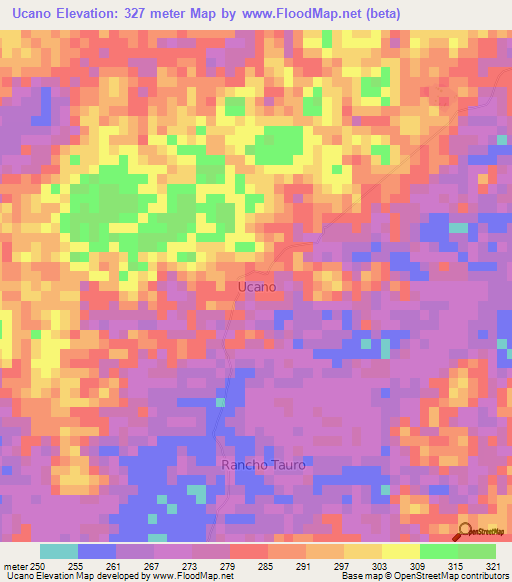 Ucano,Ecuador Elevation Map