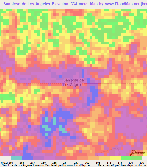 San Jose de Los Angeles,Ecuador Elevation Map