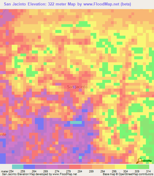 San Jacinto,Ecuador Elevation Map