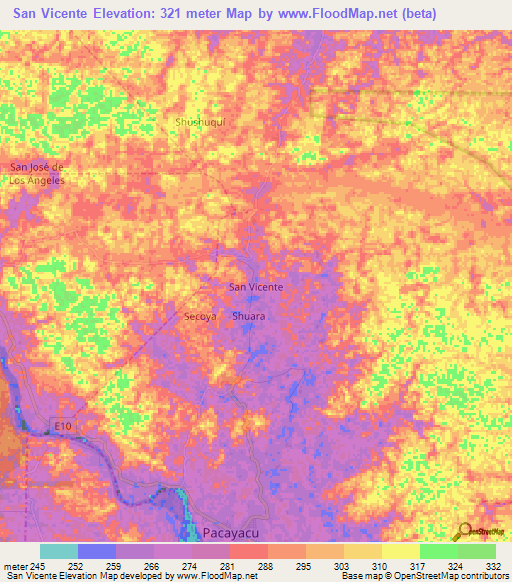 San Vicente,Ecuador Elevation Map