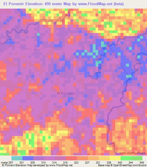 El Porvenir,Ecuador Elevation Map
