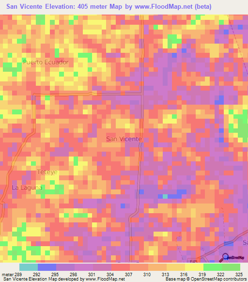 San Vicente,Ecuador Elevation Map