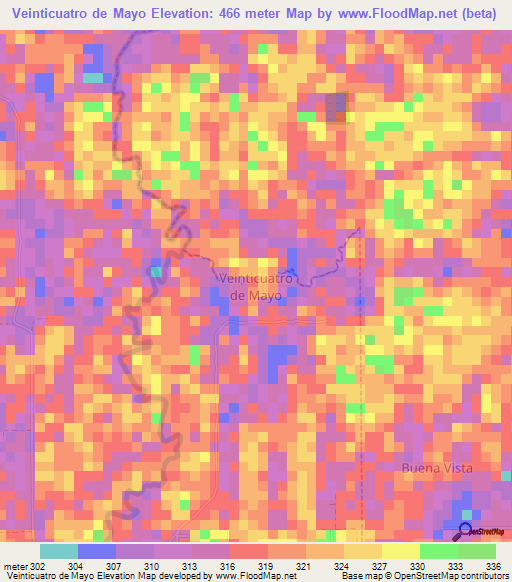 Veinticuatro de Mayo,Ecuador Elevation Map