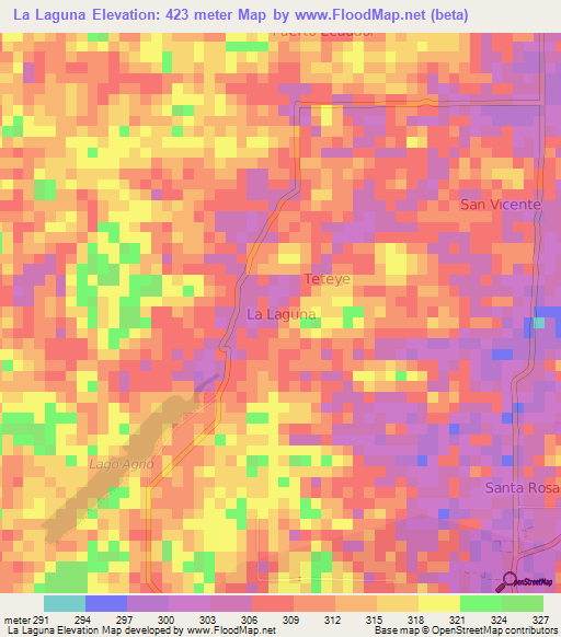 La Laguna,Ecuador Elevation Map