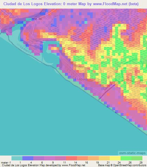 Ciudad de Los Logos,Guatemala Elevation Map