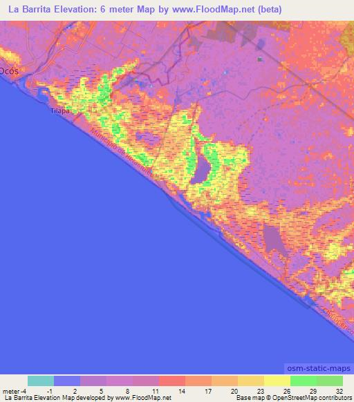 La Barrita,Guatemala Elevation Map