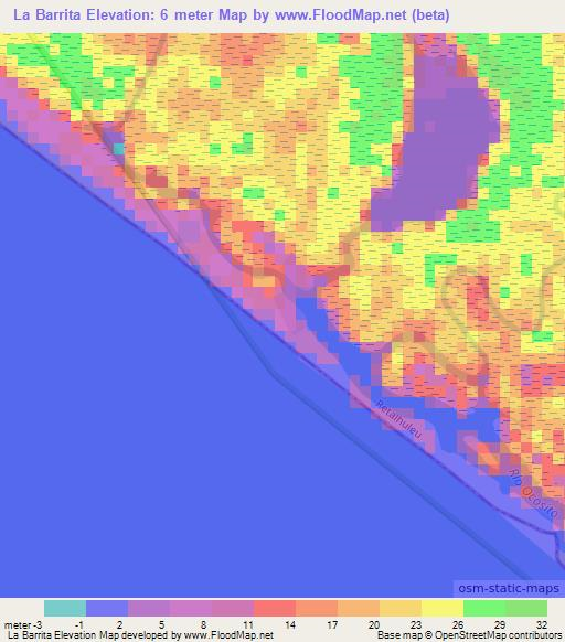 La Barrita,Guatemala Elevation Map