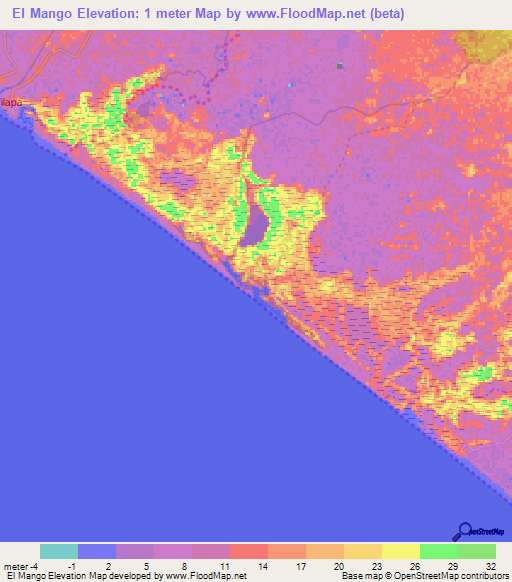 El Mango,Guatemala Elevation Map