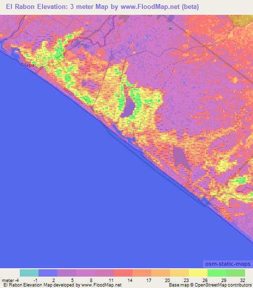 El Rabon,Guatemala Elevation Map