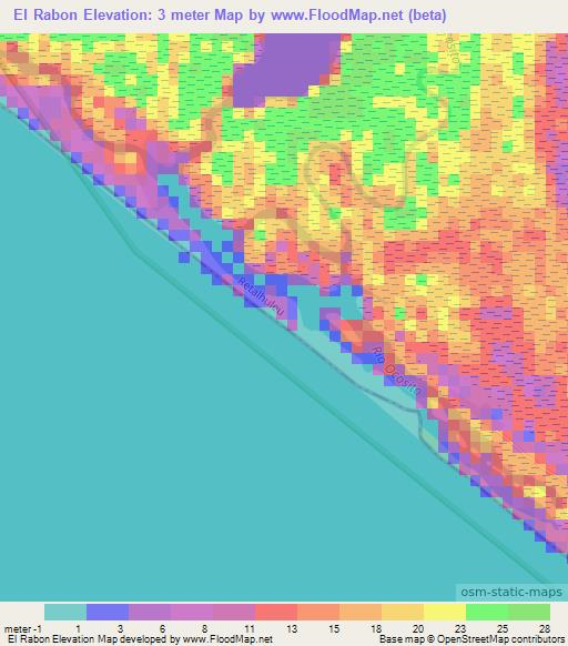 El Rabon,Guatemala Elevation Map