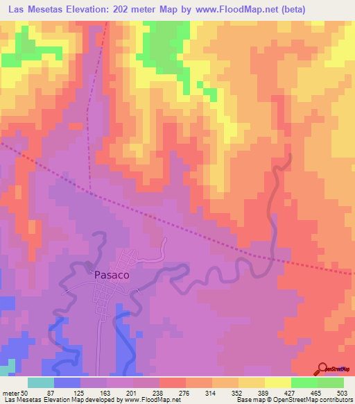 Las Mesetas,Guatemala Elevation Map