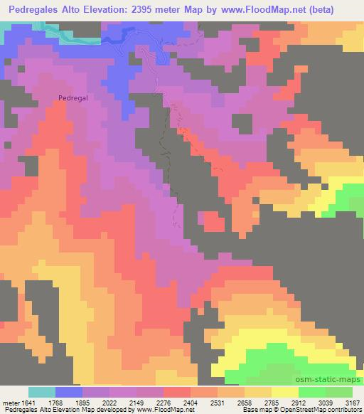 Pedregales Alto,Colombia Elevation Map