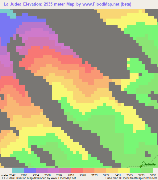 La Judea,Colombia Elevation Map