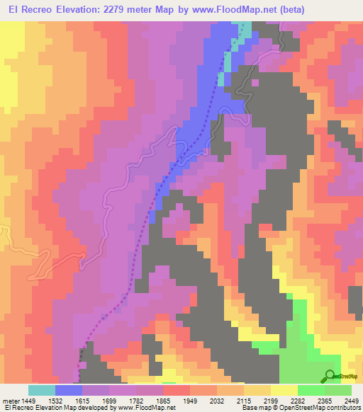 El Recreo,Colombia Elevation Map