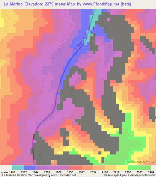 La Marina,Colombia Elevation Map