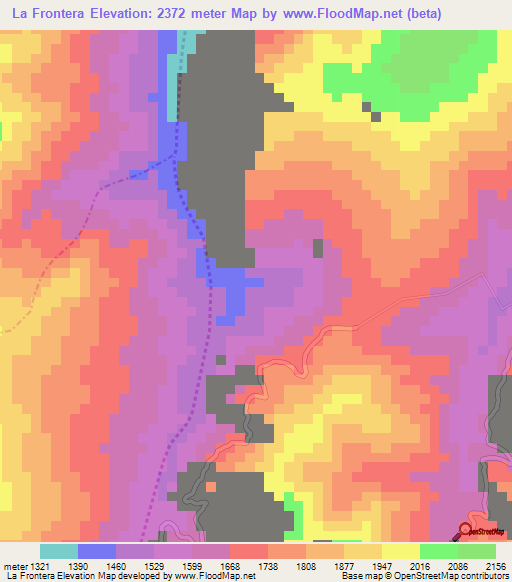 La Frontera,Colombia Elevation Map