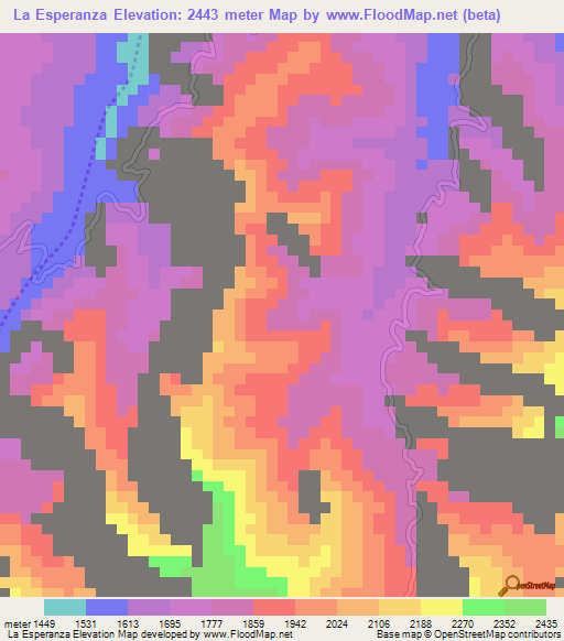 La Esperanza,Colombia Elevation Map