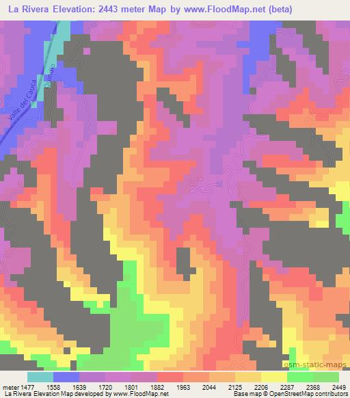 La Rivera,Colombia Elevation Map