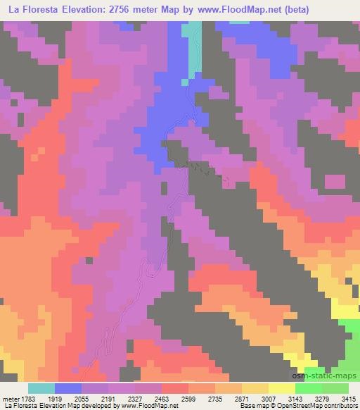 La Floresta,Colombia Elevation Map