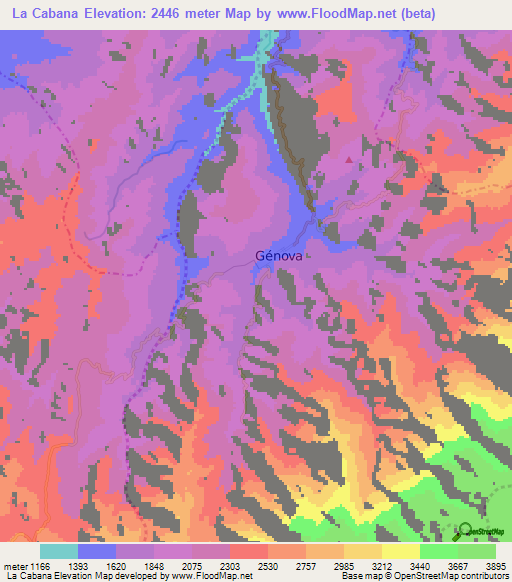 La Cabana,Colombia Elevation Map