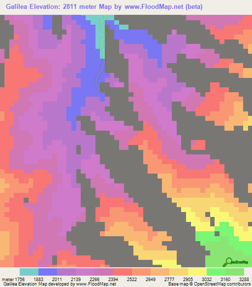 Galilea,Colombia Elevation Map