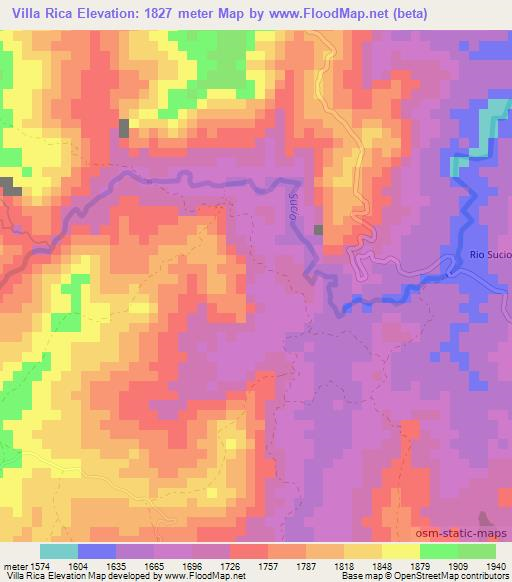 Villa Rica,Colombia Elevation Map