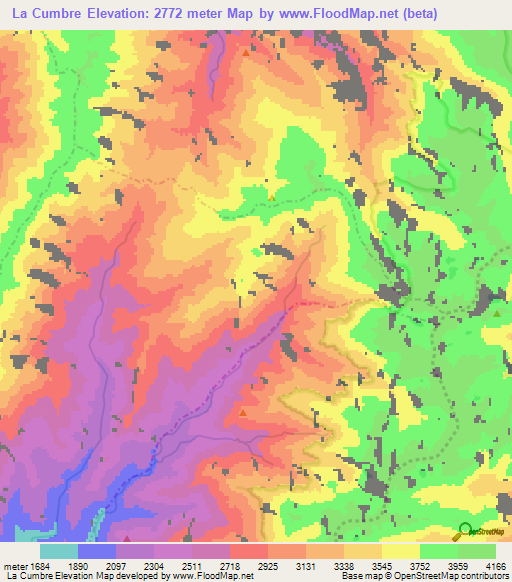 La Cumbre,Colombia Elevation Map