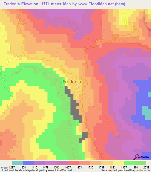 Fredonia,Colombia Elevation Map