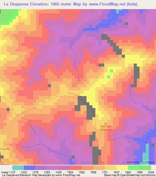 La Despensa,Colombia Elevation Map