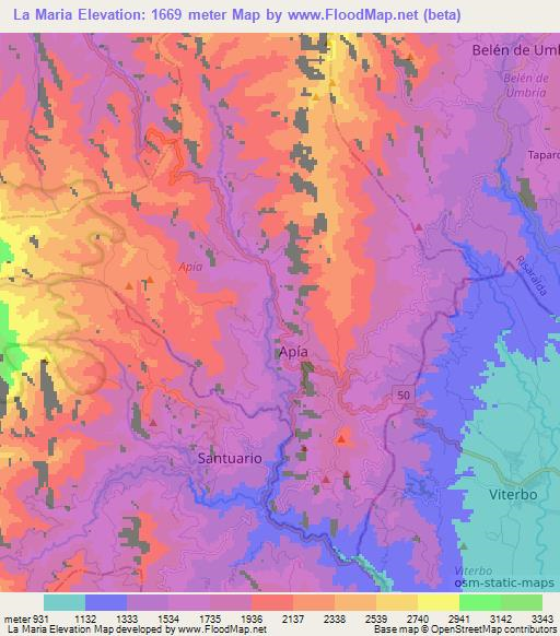 La Maria,Colombia Elevation Map