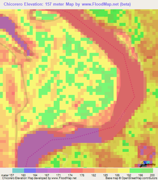 Chicorero,Colombia Elevation Map