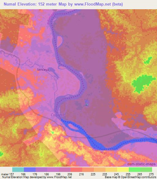 Numal,Colombia Elevation Map