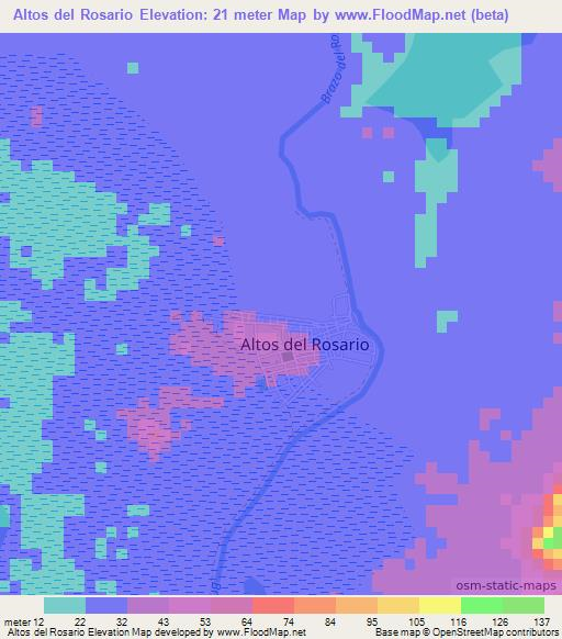Altos del Rosario,Colombia Elevation Map