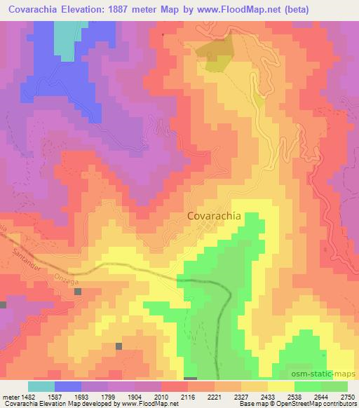 Covarachia,Colombia Elevation Map