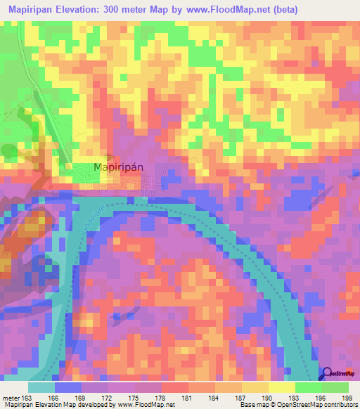 Mapiripan,Colombia Elevation Map