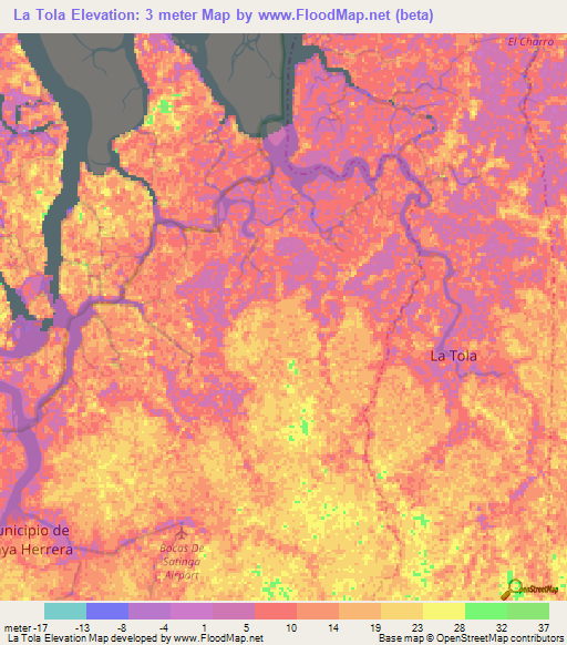 La Tola,Colombia Elevation Map