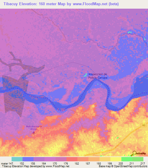 Tibacuy,Colombia Elevation Map