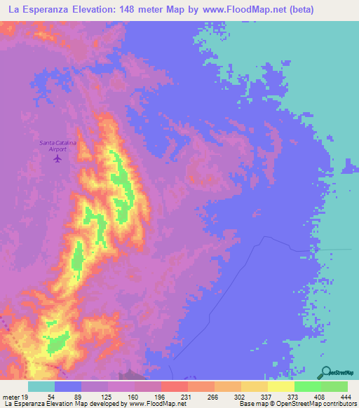 La Esperanza,Colombia Elevation Map