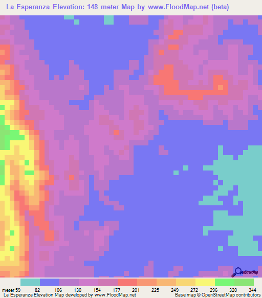 La Esperanza,Colombia Elevation Map