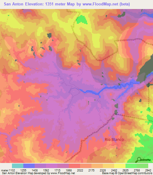 San Anton,Mexico Elevation Map