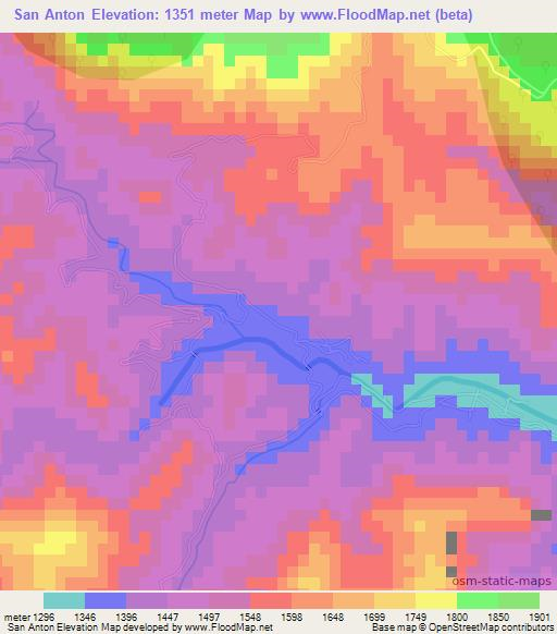 San Anton,Mexico Elevation Map