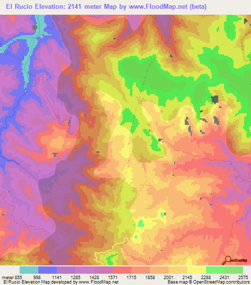 El Rucio,Mexico Elevation Map